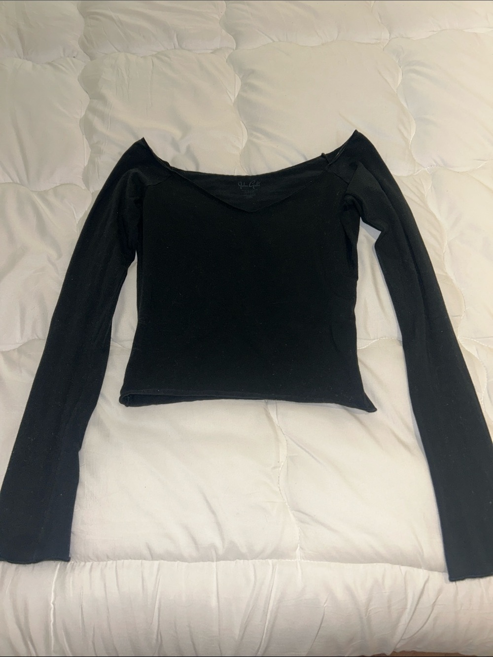 Brandy Melville Black Long-Sleeve Off-Shoulder Women's Top